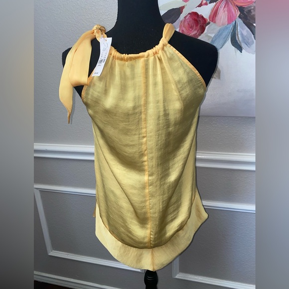 New York & Company Yellow Blouse || Size S || See photos for callout - Picture 7 of 15
